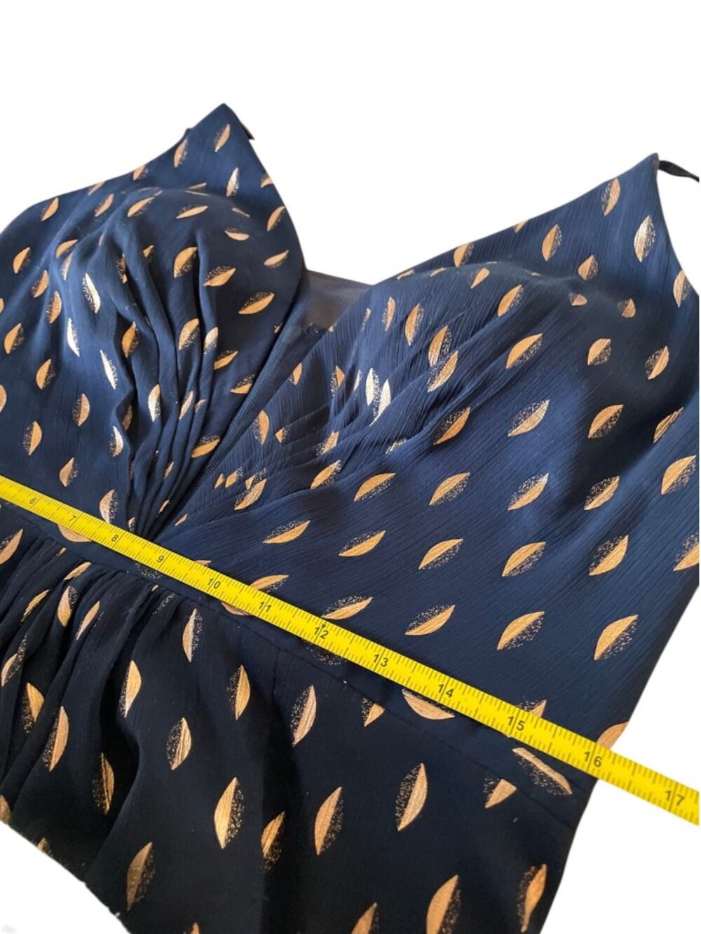 AQUA Formal Celestial Navy & Gold Metallic Foil Maxi Dress SZ 12 Floor Length - Picture 14 of 15